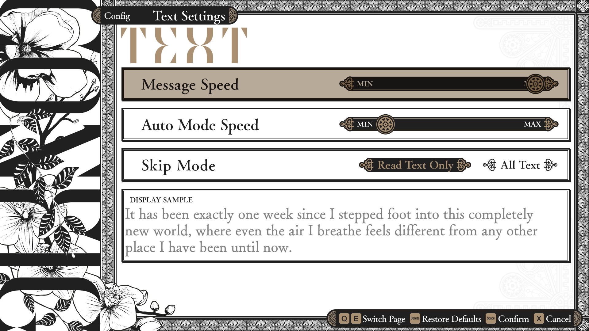 Sparse options page #2.