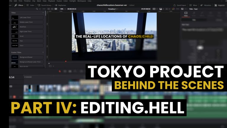 Read more about the article Behind the scenes of the Tokyo Project Part IV: Editing.hell